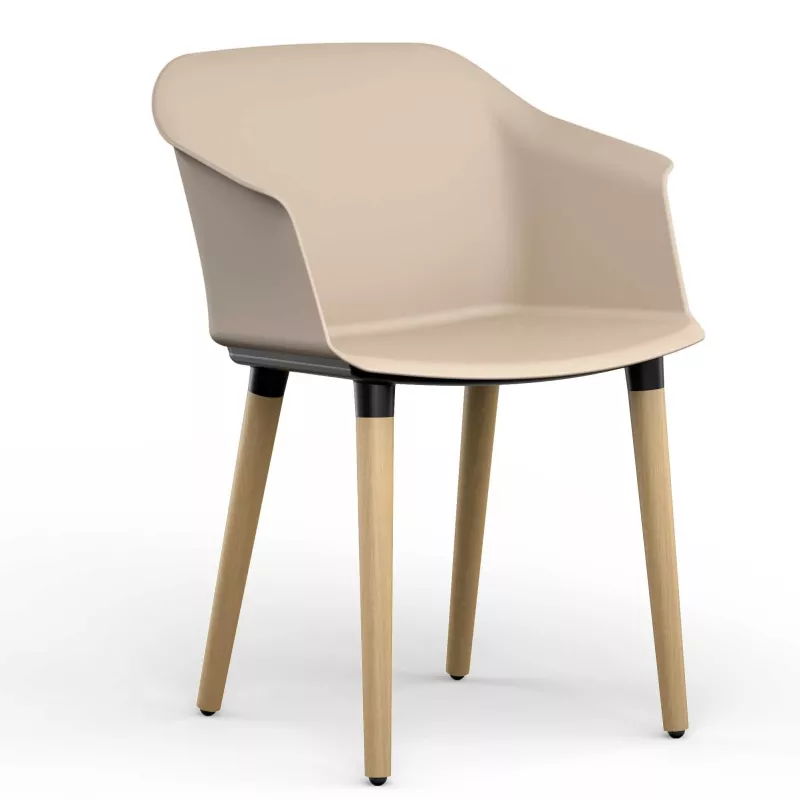 SCOTT│Fauteuil 4 pieds bois│Assise PVC│Coloris à choix SCOTT│Fauteuil 4 pieds bois│Assise PVC│Coloris à choix