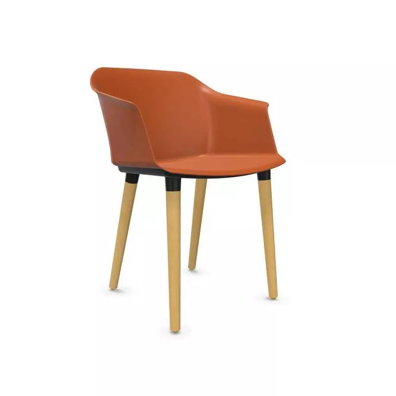 SCOTT│Fauteuil 4 pieds bois│Assise PVC│Coloris à choix SCOTT│Fauteuil 4 pieds bois│Assise PVC│Coloris à choix