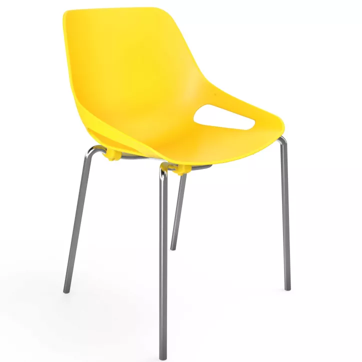 ROSALIE│Chaise 4 pieds métal chromés