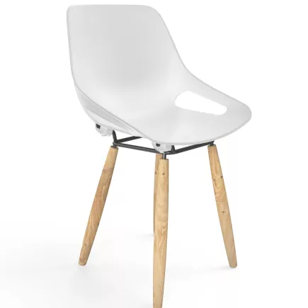 ROSALIE│Chaise 4 pieds bois hêtre│Assise PVC│Coloris à choix