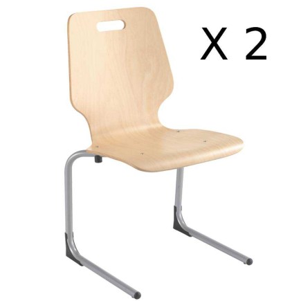 TIC│Lot de 2 chaises appui sur table hêtre multiplis