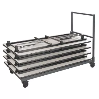 PLIANTE│Table économique individuelle L 160x80 cm│Gris/noir