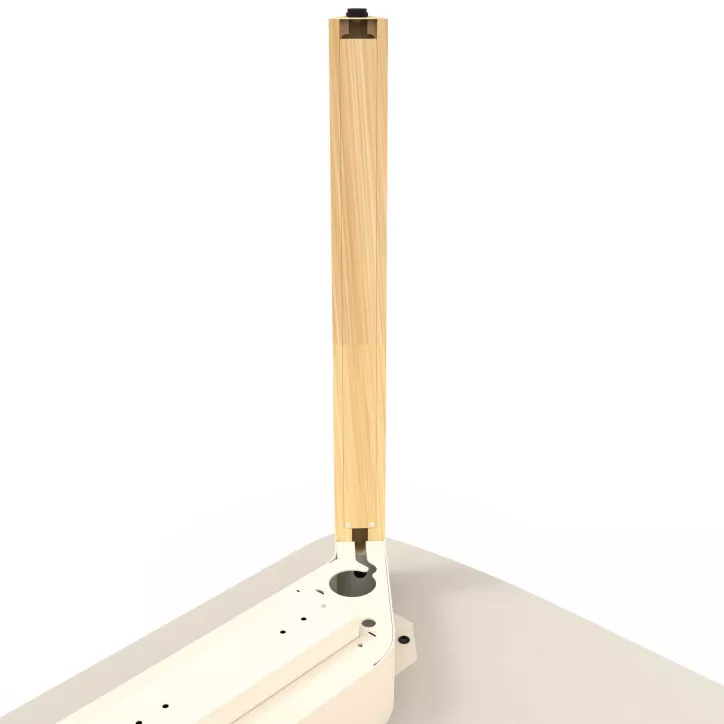 KARL DIRECTION VDF│Bureau de direction - avec voile de fond - plateau droit│Lin / Chêne massif