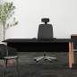 KARL DIRECTION VDF│Bureau de direction - avec voile de fond - plateau droit│Bois noir / Chêne massif