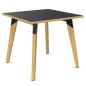 EVASION│Table carrée L 80 xH 73.5 cm│2 coloris de plateaux / Pied hêtre massif EVASION│Table carrée L 80 xH 73.5 cm│2 coloris de plateaux / Pied hêtre massif