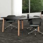KARL CONFERENCE│Table de réunion - 10-12 personnes - 280x150 - avec trappe │Bois noir / Chêne massif