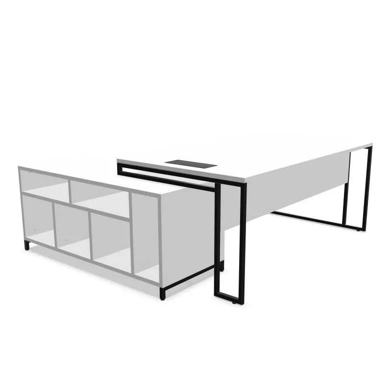 STRICTO│Bureau Direction avec meuble retour ouvert L 180-200 cm