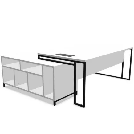 STRICTO│Bureau Direction avec meuble retour ouvert L 180-200 cm