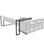 STRICTO│Bureau Direction avec meuble retour ouvert L 180-200 cm