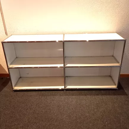 USM HALLER│Bibliothèque 4 cases 2L x 2H-Ouvert blanc