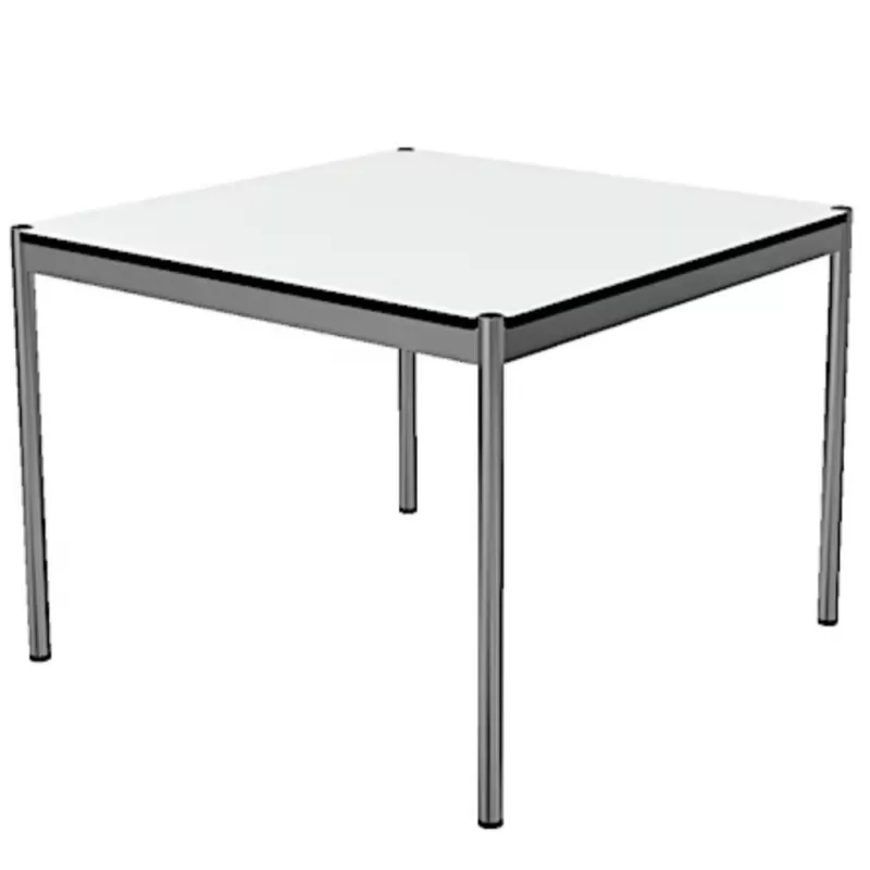 USM HALLER│Table/bureau 100x100 cm│Gris perle/Chromée