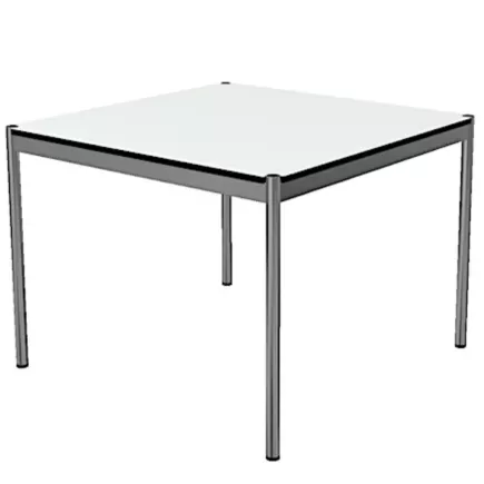 USM HALLER│Table/bureau 100x100 cm│Gris perle/Chromée