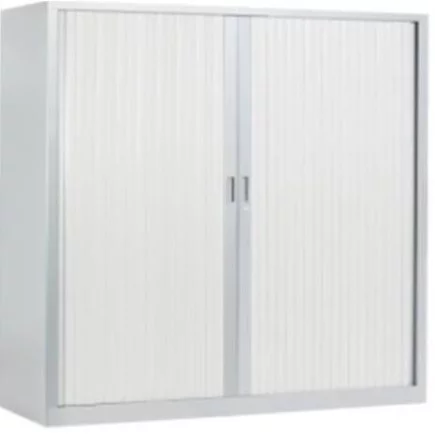 ARIV│Armoire rideau bicolore L 100-120 x H 105 cm│Acier/Décor bois - 4 coloris à choix