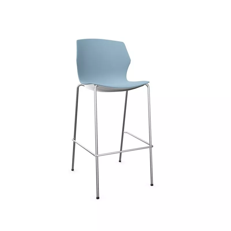 NO FRILL│Tabouret polypropylène structure chromée 7 coloris à choix