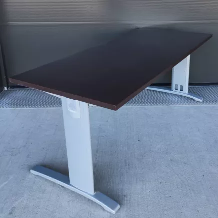 MOKAWE│Bureau droit L 180x80cm│Moka / Gris Alu