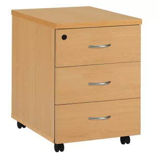 EOL ECO│Caisson 3 tiroirs mélaminé sous bureau poignée Alu-2 coloris