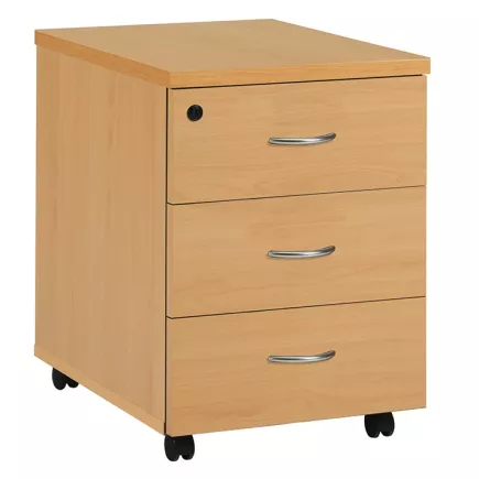 EOL ECO│Caisson 3 tiroirs mélaminé sous bureau poignée Alu-2 coloris