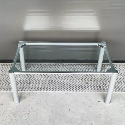 SANMA│Table basse 92x53│Verre/Gris clair