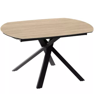 KHEOPS│Table de repas extensible│Chêne Clair / Noir