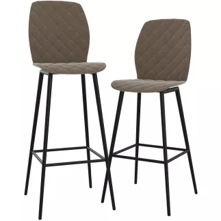 Lot de 2 VEGAS │Tabouret - Assise pivotante│Taupe