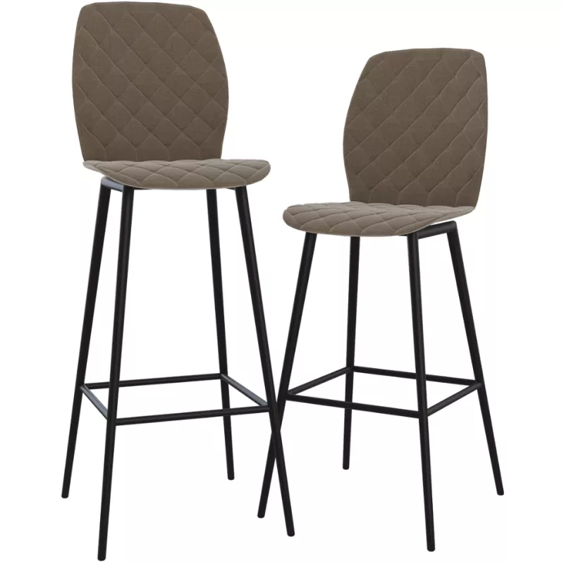 Lot de 2 VEGAS │Tabouret - Assise pivotante│Taupe