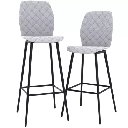 Lot de 2 VEGAS │Tabouret - Assise pivotante│Gris