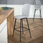 Lot de 2 VEGAS │Tabouret - Assise pivotante│Gris