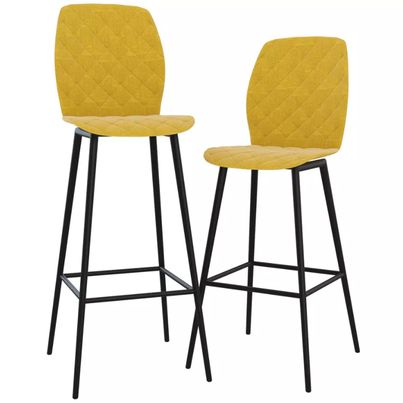 Lot de 2 VEGAS │Tabouret - Assise pivotante│Jaune