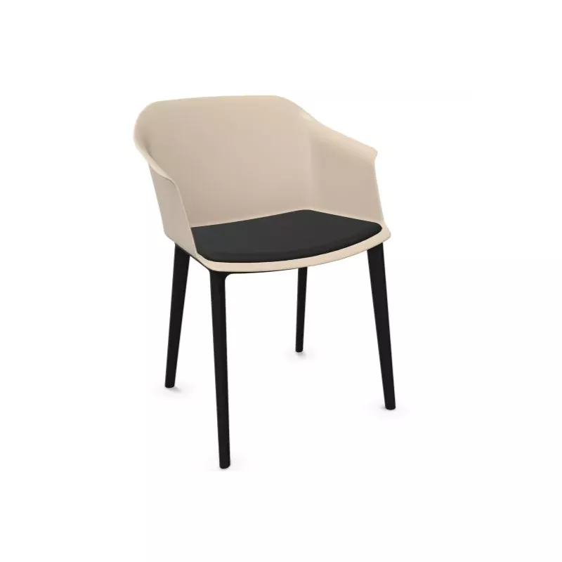 SCOTT│Fauteuil 4 pieds PVC noir │Avec placet│Coloris à choix SCOTT│Fauteuil 4 pieds PVC noir │Avec placet│Coloris à choix