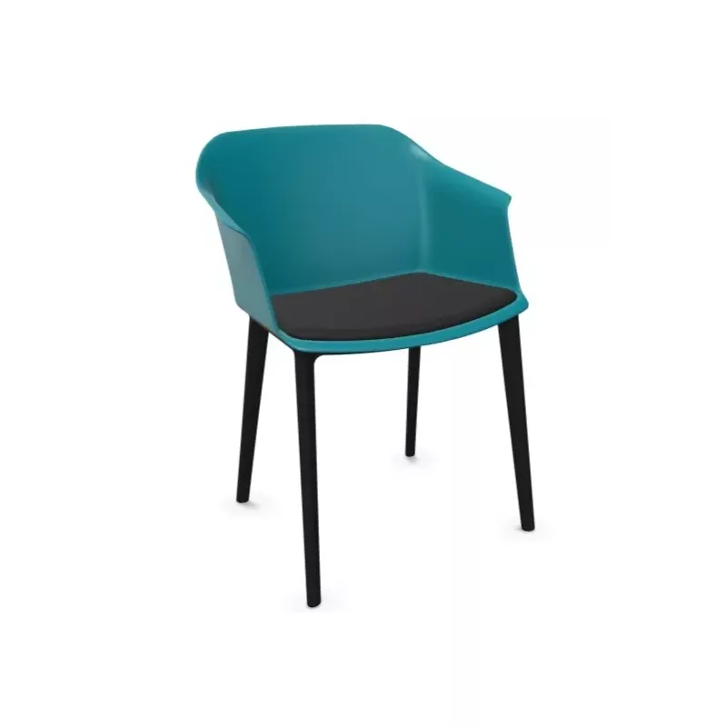 SCOTT│Fauteuil 4 pieds PVC noir │Avec placet│Coloris à choix SCOTT│Fauteuil 4 pieds PVC noir │Avec placet│Coloris à choix