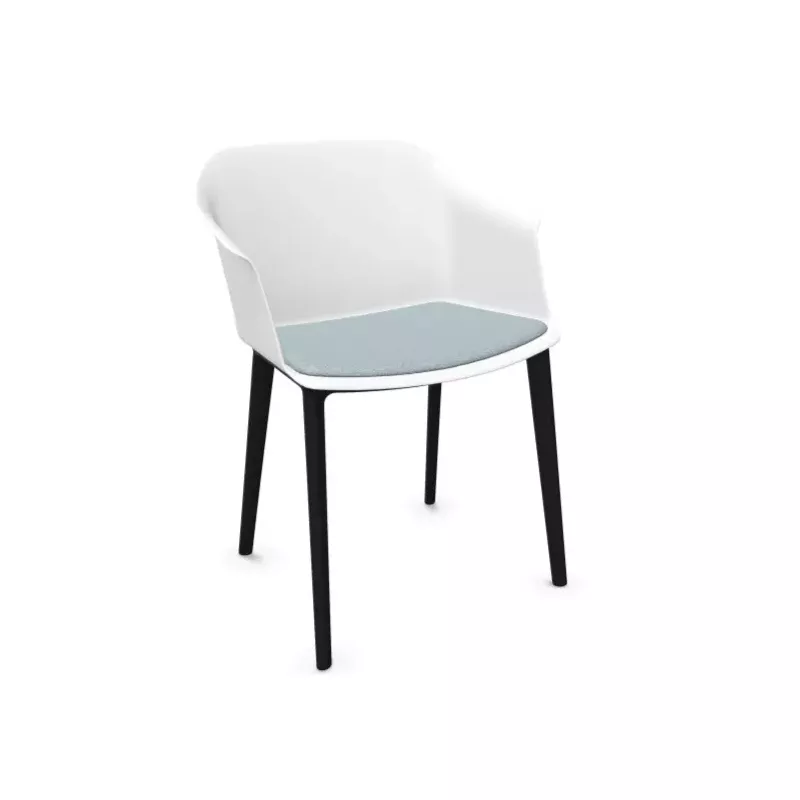 SCOTT│Fauteuil 4 pieds PVC noir │Avec placet│Coloris à choix SCOTT│Fauteuil 4 pieds PVC noir │Avec placet│Coloris à choix