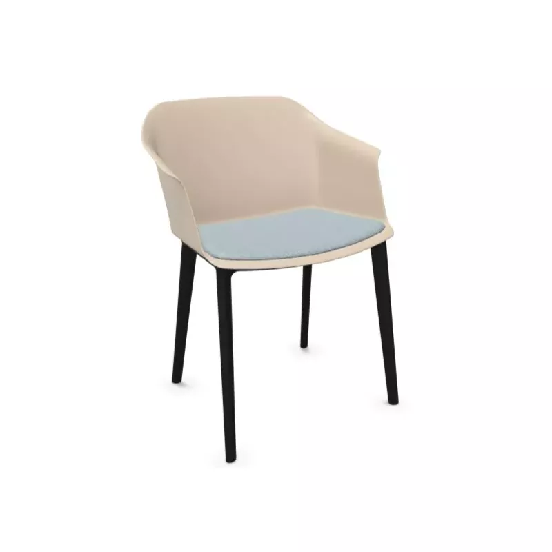 SCOTT│Fauteuil 4 pieds PVC noir │Avec placet│Coloris à choix SCOTT│Fauteuil 4 pieds PVC noir │Avec placet│Coloris à choix