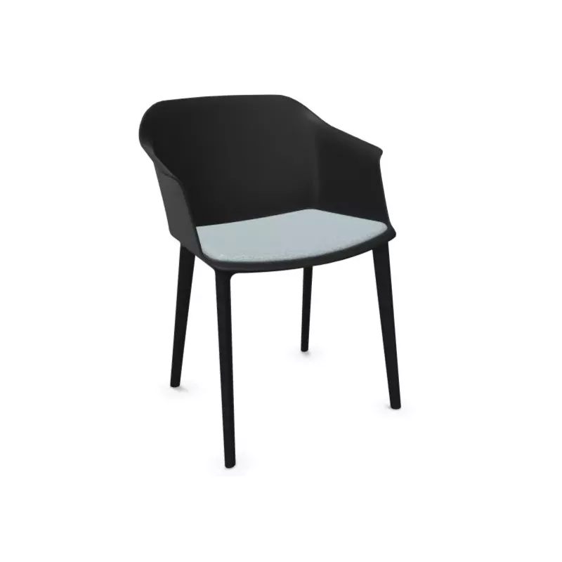 SCOTT│Fauteuil 4 pieds PVC noir │Avec placet│Coloris à choix SCOTT│Fauteuil 4 pieds PVC noir │Avec placet│Coloris à choix