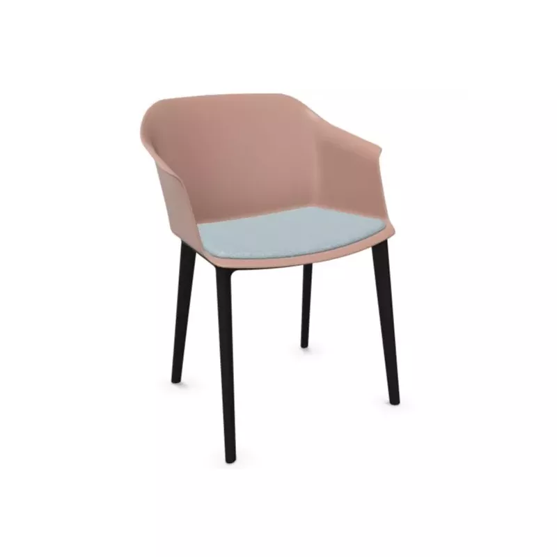 SCOTT│Fauteuil 4 pieds PVC noir │Avec placet│Coloris à choix SCOTT│Fauteuil 4 pieds PVC noir │Avec placet│Coloris à choix