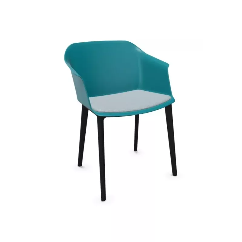 SCOTT│Fauteuil 4 pieds PVC noir │Avec placet│Coloris à choix SCOTT│Fauteuil 4 pieds PVC noir │Avec placet│Coloris à choix