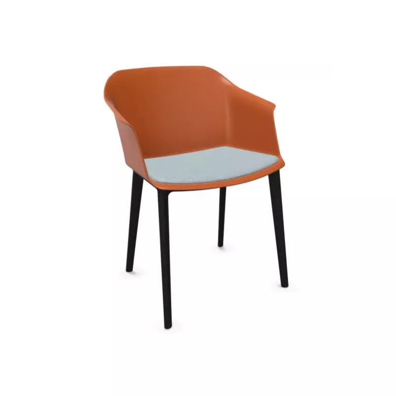 SCOTT│Fauteuil 4 pieds PVC noir │Avec placet│Coloris à choix SCOTT│Fauteuil 4 pieds PVC noir │Avec placet│Coloris à choix