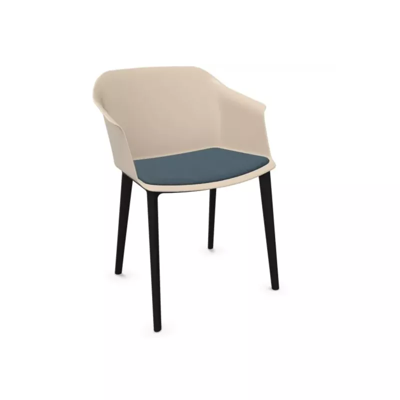 SCOTT│Fauteuil 4 pieds PVC noir │Avec placet│Coloris à choix SCOTT│Fauteuil 4 pieds PVC noir │Avec placet│Coloris à choix