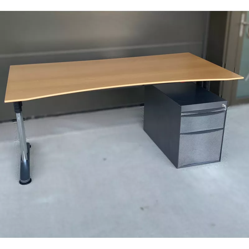 PACK TAKE OFF│Bureau arqué 180x90 + caisson sous bureau 964