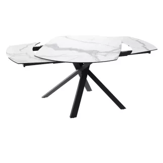 KHEOPS│Table de repas extensible│Marbre Mat / Noir