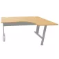 IDOL│Bureau compact 90° L 160x80 cm - retour droite 60 cm- pied fixe│Chêne clair / Gris Alu