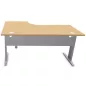 IDOL│Bureau compact 90° L 160x80 cm - retour droite 60 cm- pied fixe│Chêne clair / Gris Alu