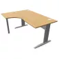 IDOL│Bureau compact 90° L 160x80 cm - retour gauche 60 cm- pied fixe│Chêne clair / Gris Alu