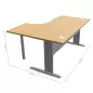 IDOL│Bureau compact 90° L 160x80 cm - retour droite 60 cm- pied fixe│Chêne clair / Gris Alu