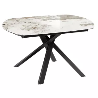 KHEOPS│Table de repas extensible│Marbre Calcatta / Noir