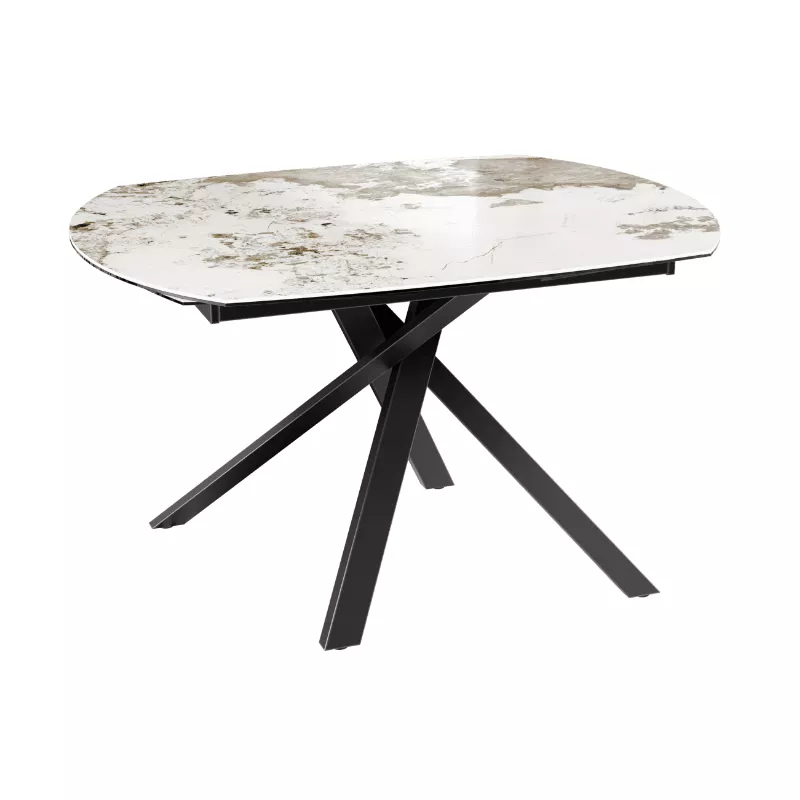 KHEOPS│Table de repas extensible│Marbre Calcatta / Noir