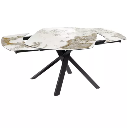 KHEOPS│Table de repas extensible│Marbre Calcatta / Noir