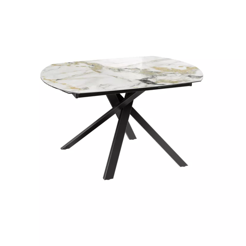 KHEOPS│Table de repas extensible│Marbre Doro / Noir