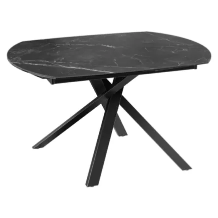 KHEOPS│Table de repas extensible│Marbre Marquina / Noir