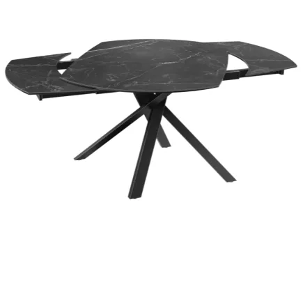 KHEOPS│Table de repas extensible│Marbre Marquina / Noir