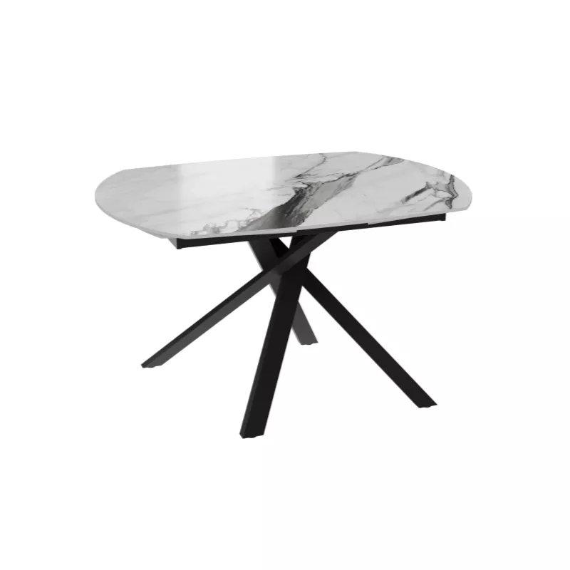 KHEOPS│Table de repas extensible│Marbre Fiorentino / Noir